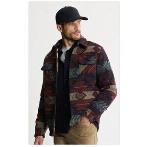 Jachs NY Sherpa Lined Wool Jacket in Red Aztec, size M